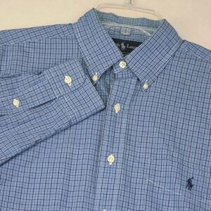 Ralph‎ Lauren Shirt Men's Medium Blake Button Down Blue Gingham Check